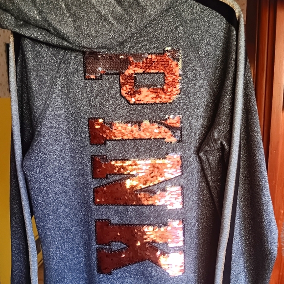 PINK Victoria's Secret Tops - VS PINK NWOT Glittery all over bling ✨️ stunning 😍 hoodie. M